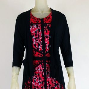 Red and Black Sleeveless Fitted Dress